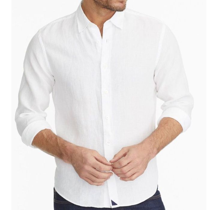 Mens white button up dress shirt