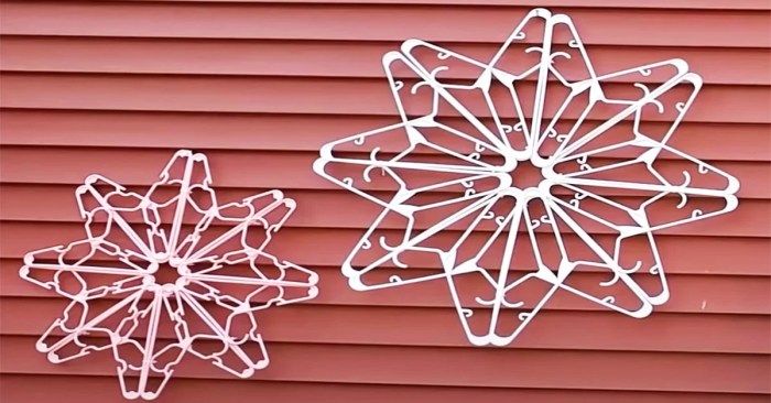 How to make a plastic hanger snowflake decoration