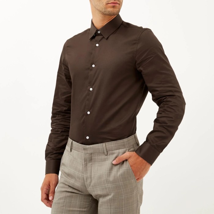 Mens dress shirts brown